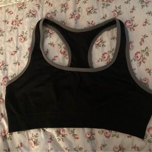 Zella Black Racerback Sports Bra with Gray Trim
